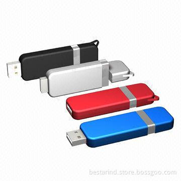 Retractable USB flash drive, customized colors/logos/packing, made of plastic